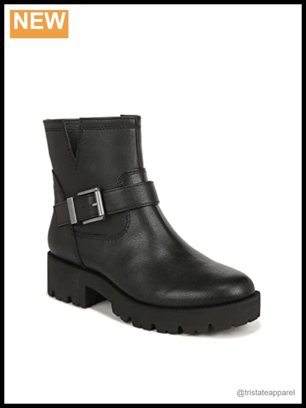 Women's Round Toe Ankle Bootie with Side Zip and Block Heel
